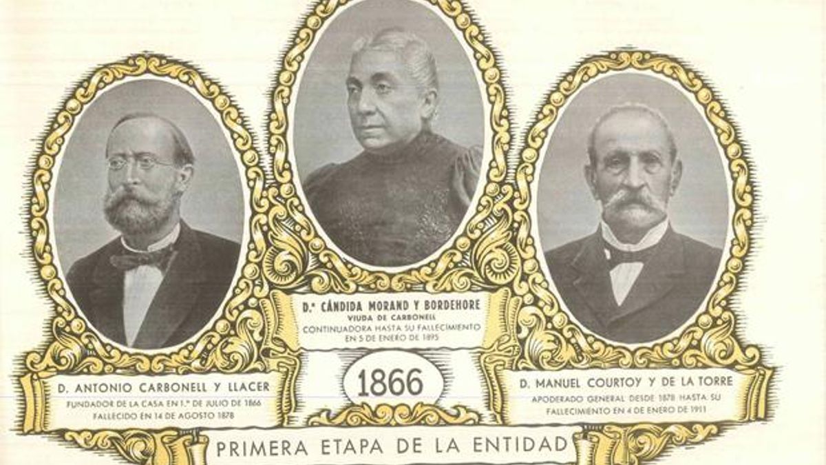 Fundadores de Carbonell en 1866.