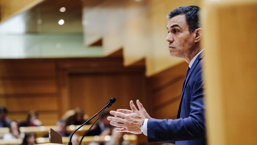 El presidente del Gobierno, Pedro Sánchez, comparece ante el Pleno del Senado, a 31 de enero de 2023, en Madrid (España).