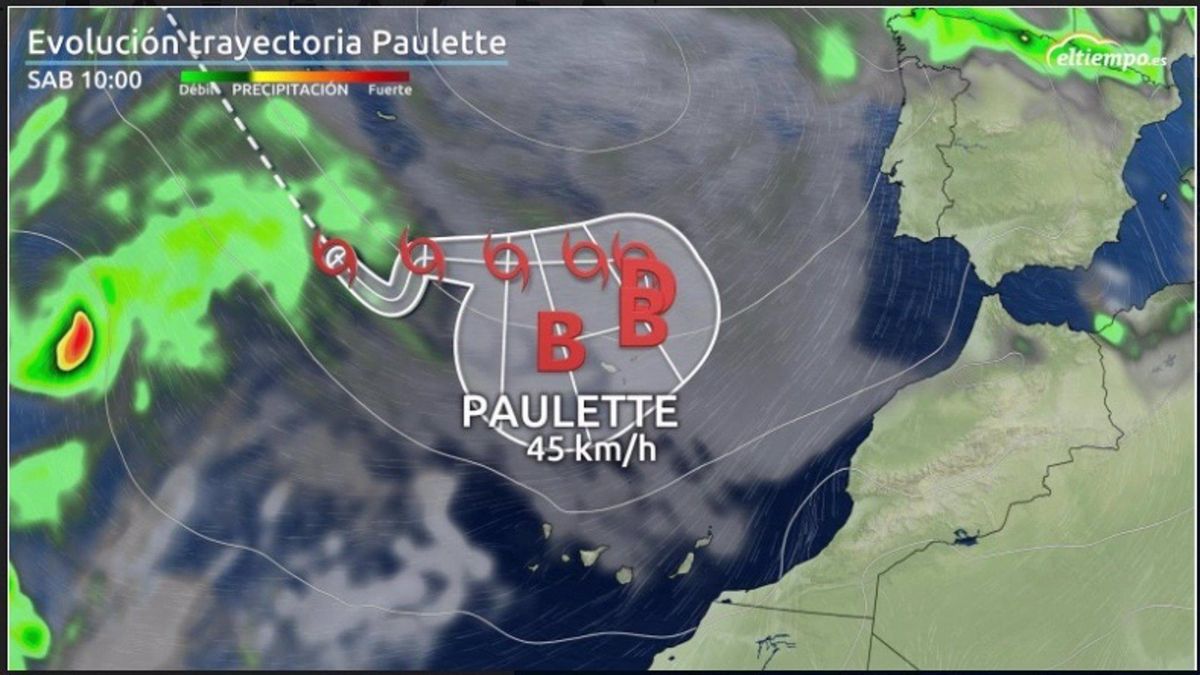 Evolución y trayectoria del huracán Paulette, que ya debilitado llegará a Madeira y afectará con fuertes vientos el fin de semana a Canarias. ELTIEMPO.ES