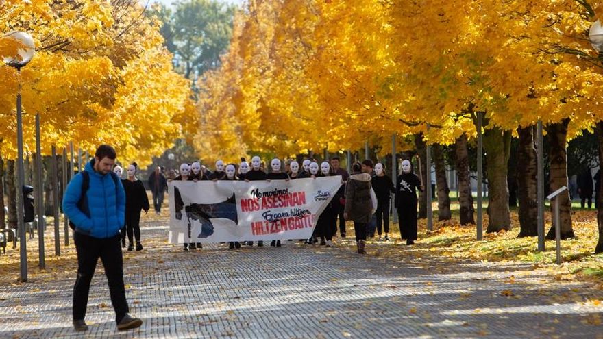 Concentración del 25N celebrada el año pasado en el campus de la UPNA