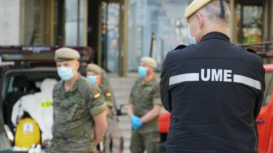 Rastreadores de la UME y el ejército de tierra en Castilla y León.