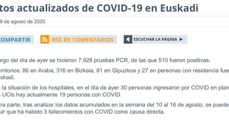 Actualización de datos del 19 de agosto