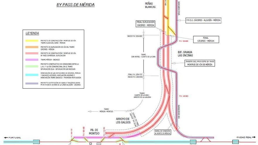 El desvío ferroviario para que los trenes no paren en Mérida en la línea nueva, sale a concurso