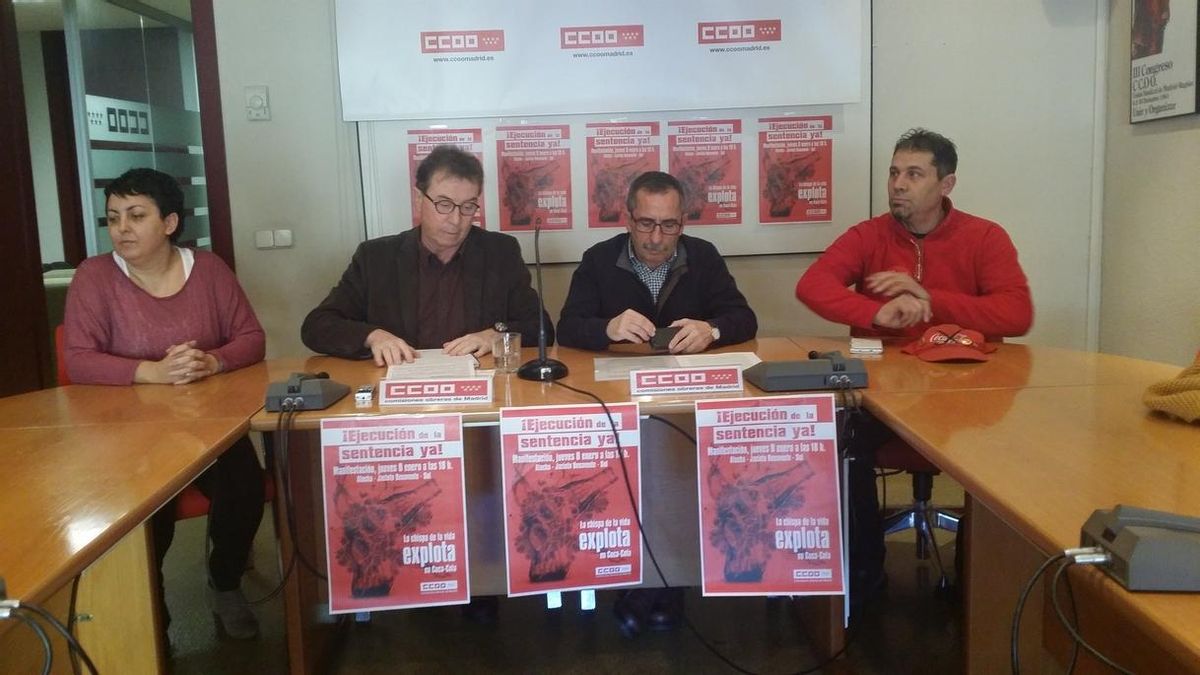 CC.OO. advierte a Coca-Cola de que pedirá el embargo si no readmite a los despedidos en las mismas condiciones