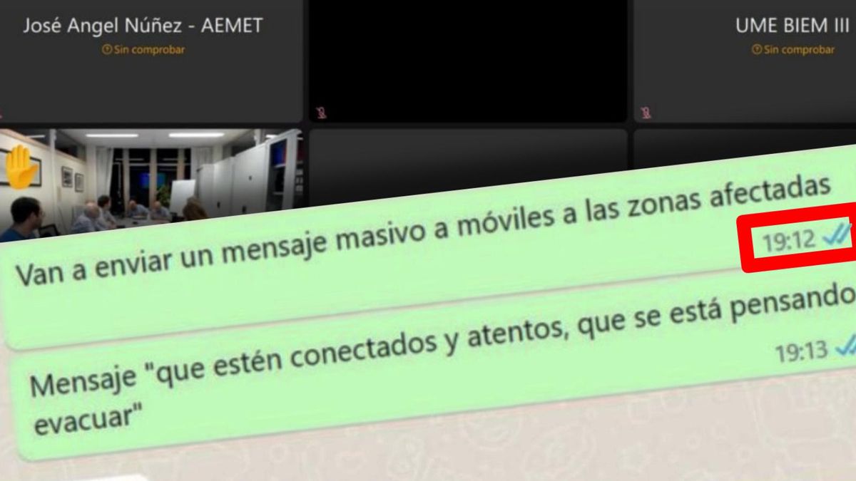 Mensaje de Whatsapp del pasado 29 de octubre de José Ángel Núñez a su superior en la Aemet.