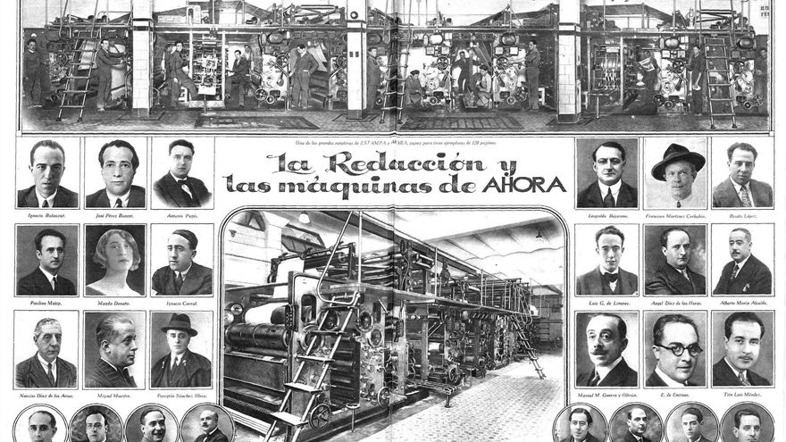 La Redacción y las máquinas de 'Ahora'.