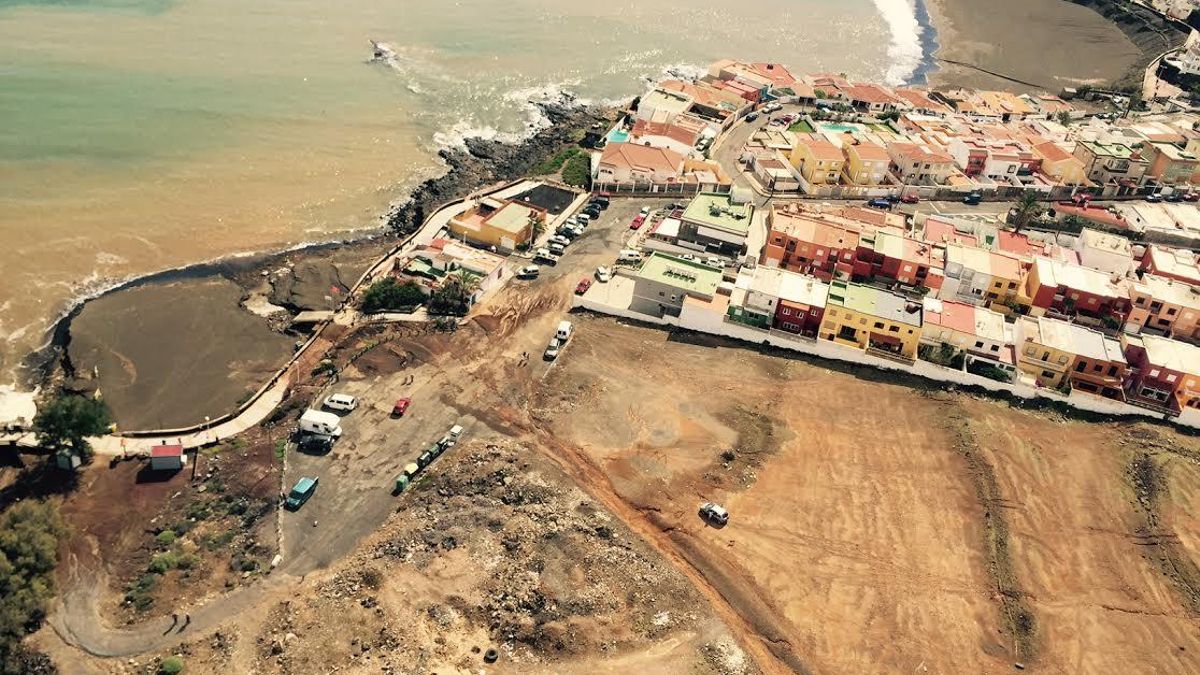 FOTOGALERÍA | Vista aérea de la costa de Telde tras las lluvias de esta semana.
