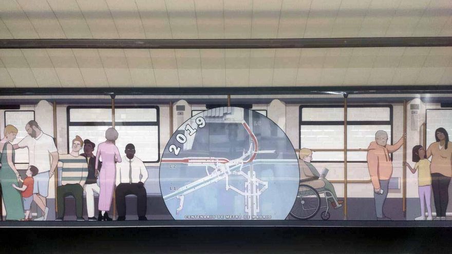 Detalle del mural. Vagón de 2019