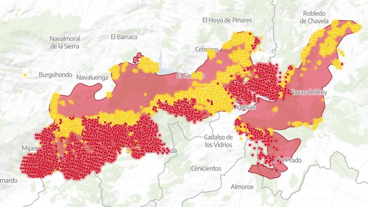 MAPA | El incendio de Madrid, Ávila y Toledo frena su avance, pero sigue fuera de control