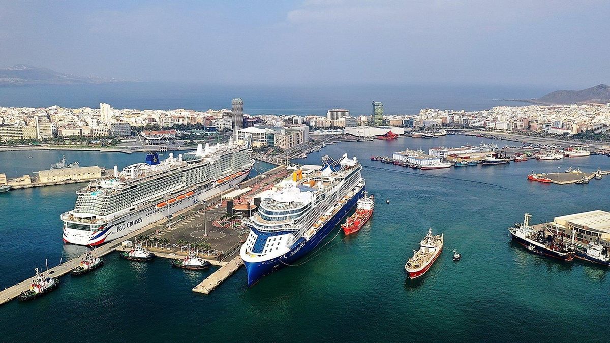 Cruceros atracados en el puerto de La Luz.
