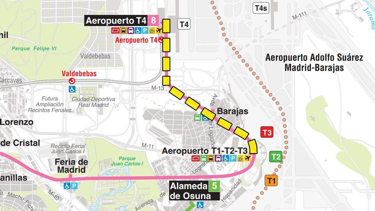 Cortada por inundación la línea de Metro que conecta las terminales del aeropuerto de Madrid-Barajas