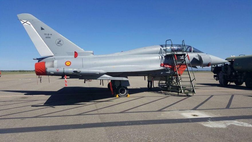Un Eurofighter Typhoon en la base aérea de La Virgen del Camino, archivo. / Foto: Luis Castro.