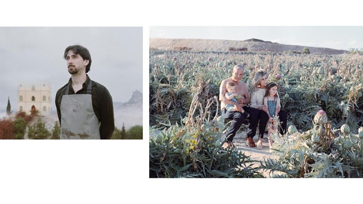 Eva Banegas. De izquierda a derecha: El castillo de Don Mario. 2023. 90x60 cm. La familia. 2023. 90x60 cm. Fotografías en papel mate.