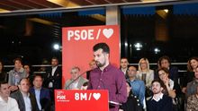 Luis Tudanca, candidato del PSOE a la Presidencia de la Junta de Castilla y León en un mitín en Ávila. Foto: PSOECyL
