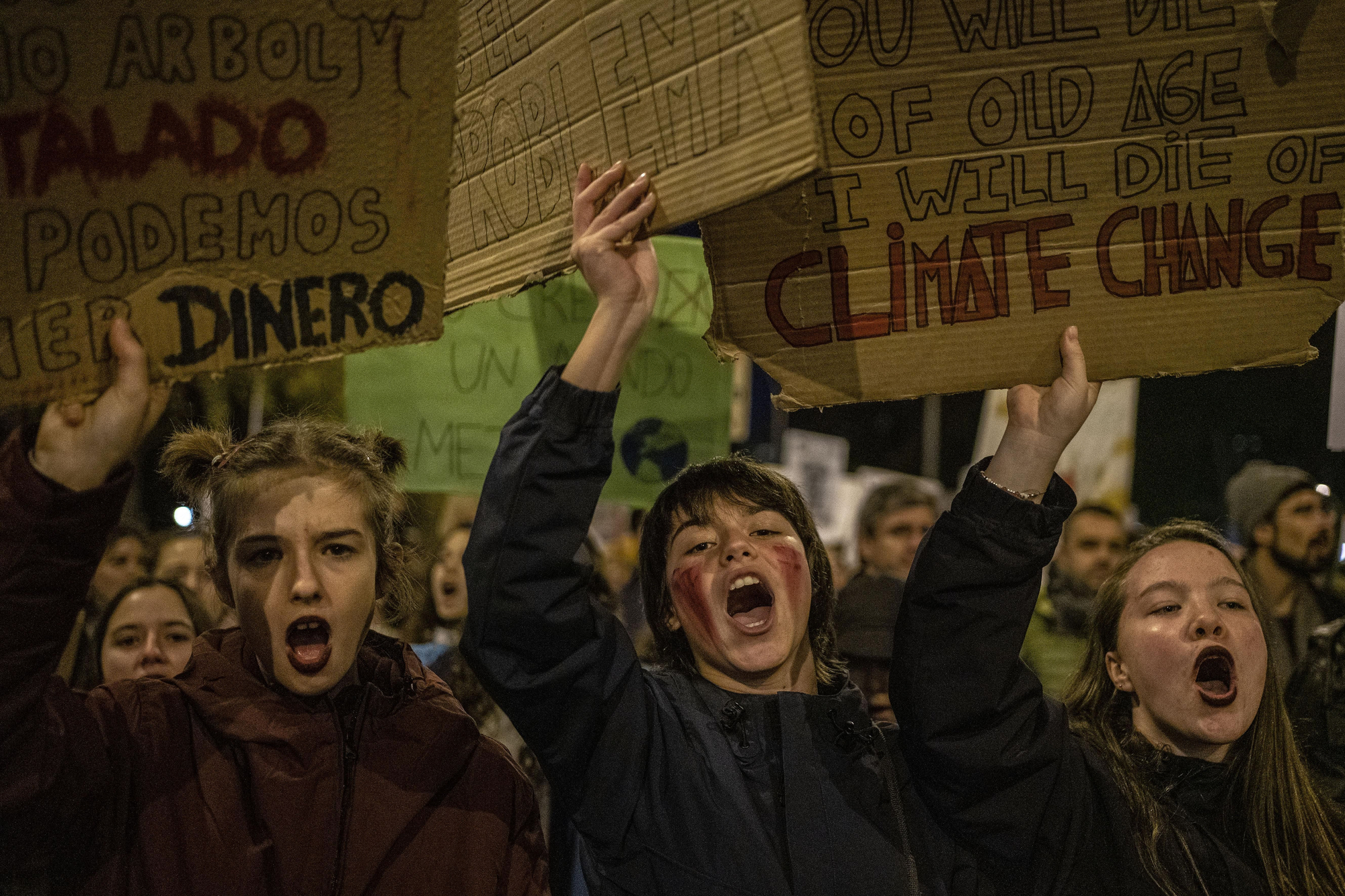 En la marcha había personas de todas las edades, pero mucho protagonismo de niños