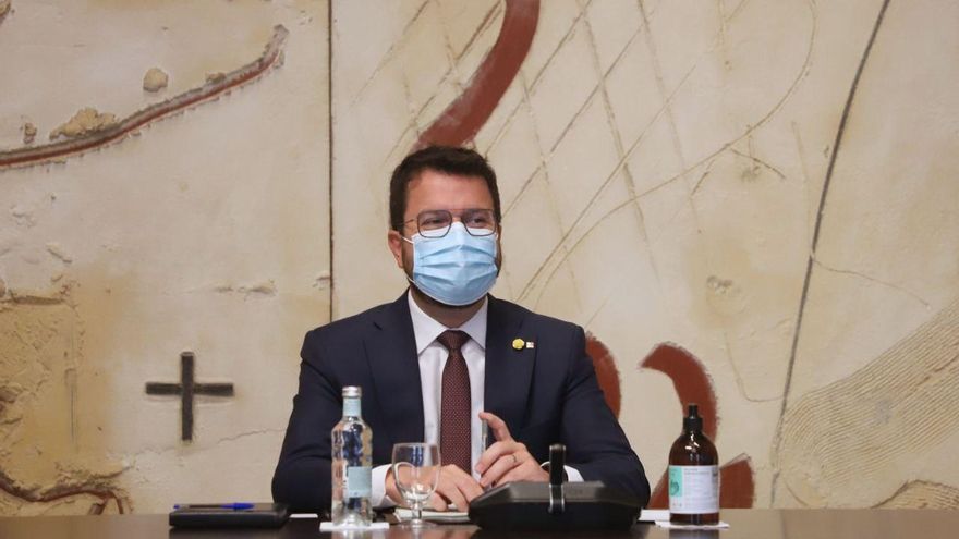 El presidente del Govern, Pere Aragonès, en el Consell Executiu del 31 de agosto.