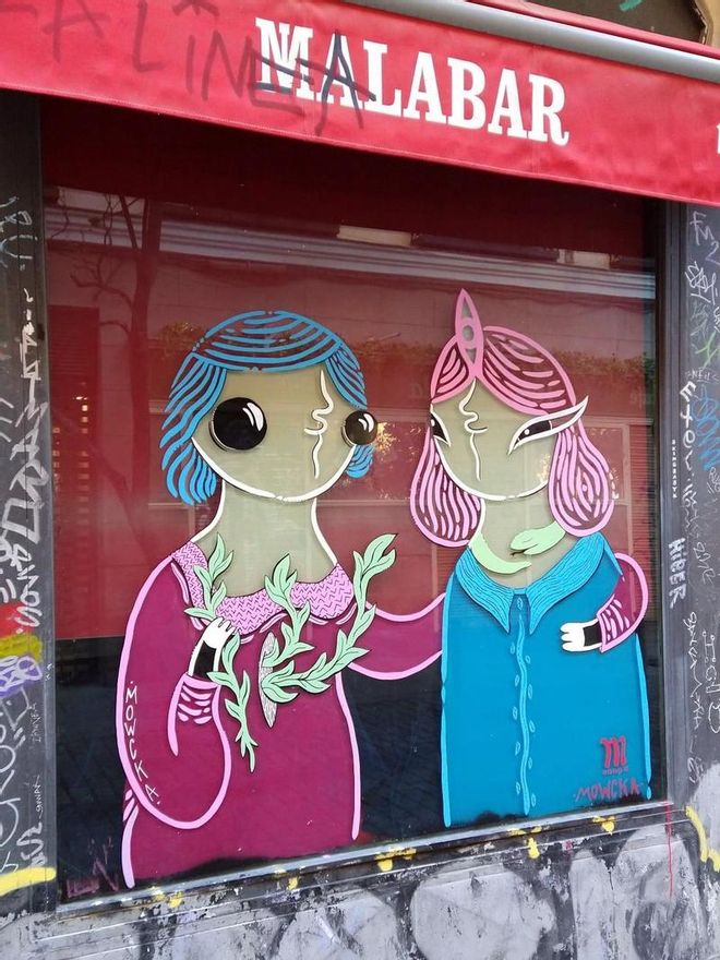 Obra de Mowcka, ganadora del Concurso Mahou de Jóvenes Talentos del Arte Urbano 2021