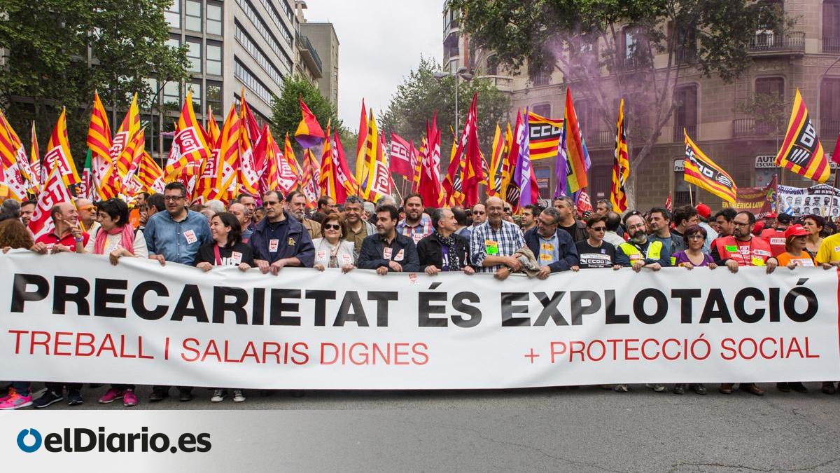 Miles de personas se movilizan con UGT y CCOO en Barcelona contra la ...