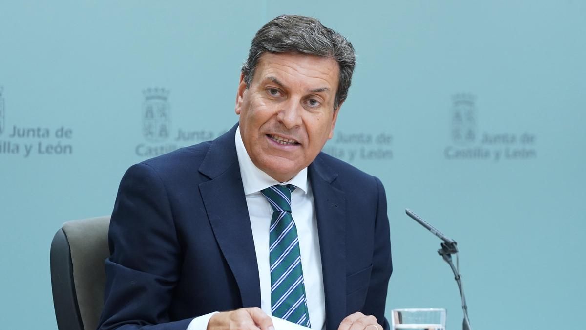 El portavoz de la Junta, Carlos Fernández Carriedo, tras el Consejo de Gobierno de Castilla y León.