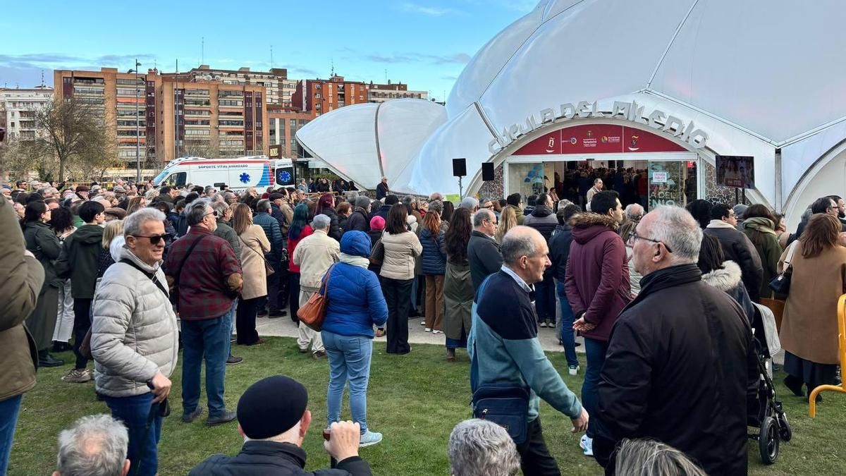 Exteriores Cúpula del Milenio de Valladolid, donde celebra el PSOE su cierre de campaña para las elecciones en Castilla y León.