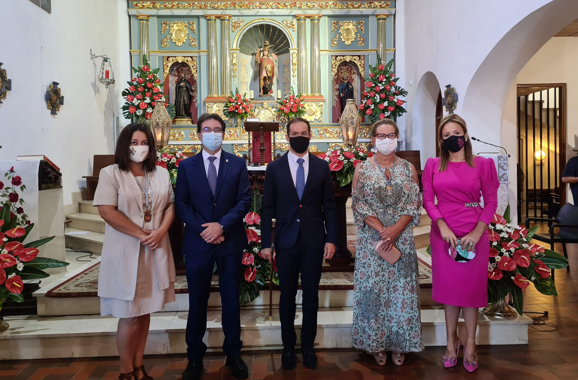 Mariano H. Zapata junto a los representantes de los grupo políticos con representación en el Cabildo.
