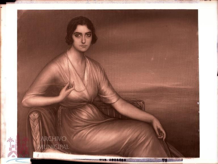 Imagen del cuadro 'Pensativa' del archivo municipal.