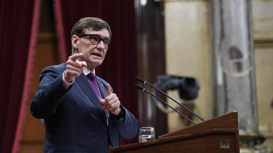 El president de la Generalitat durante una sesión plenaria del Parlament en julio