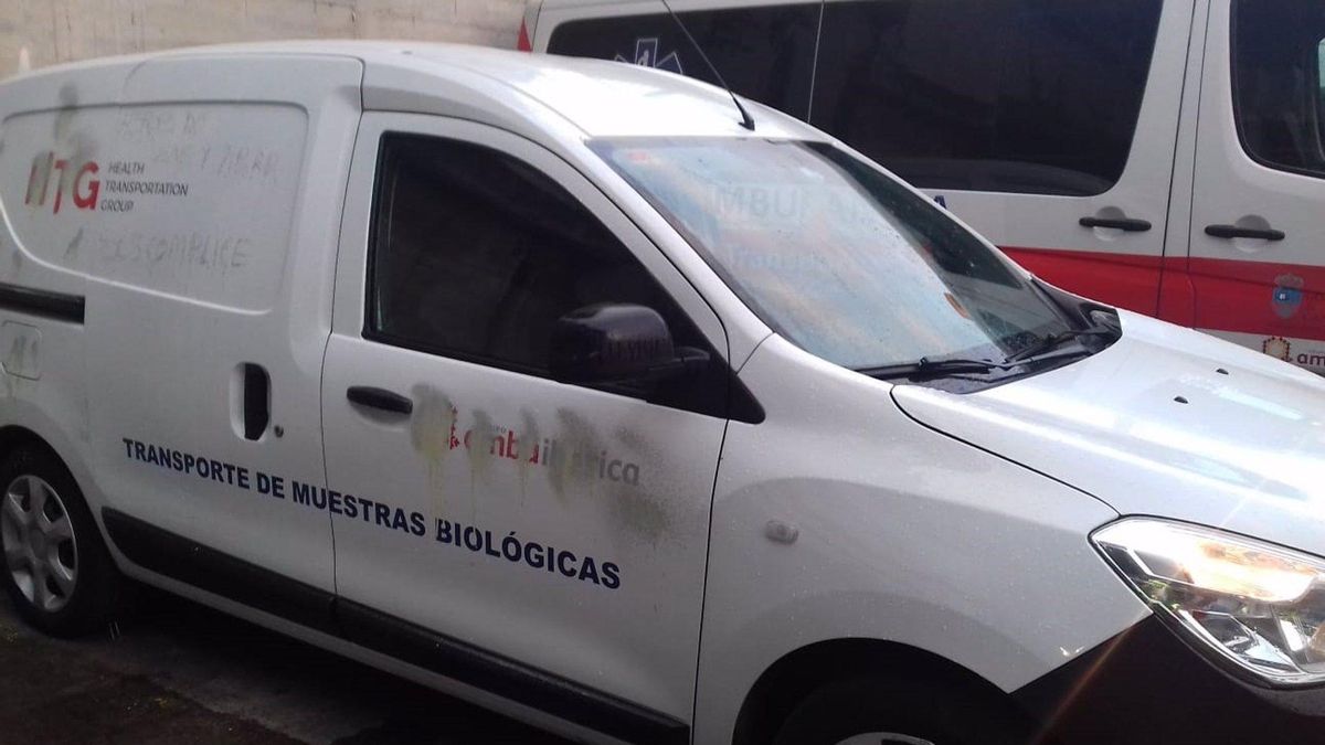 Una de las furgonetas afectadas.