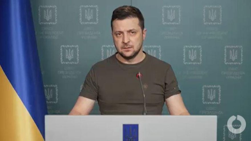 Captura del mensaje en vídeo de Volodímir Zelenski del 9 de marzo, a las 8:00h