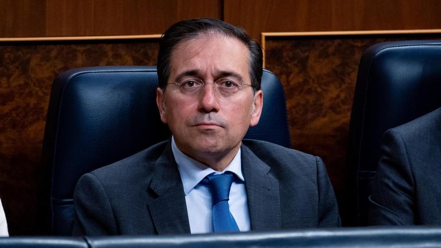 El ministro de Asuntos Exteriores, José Manuel Albares, durante una sesión plenaria del Congreso.
