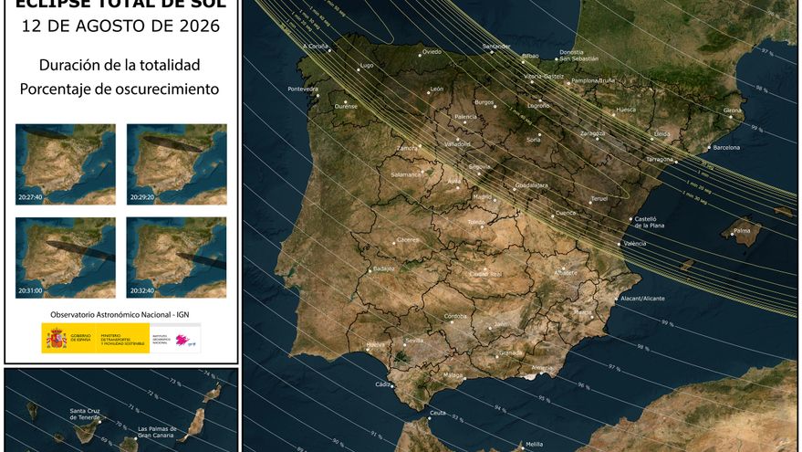 Queda justo un año para el gran eclipse solar en la península: esto es todo lo que necesitas para prepararte