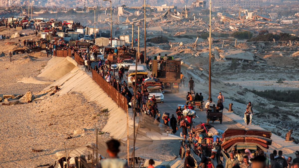 Otro desplazamiento forzado de palestinos esta semana, obligados a irse de la ciudad de Gaza, atacada por el Ejército israelí