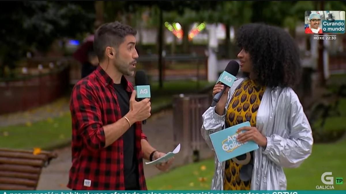 Imagen de la redifusión del 'Aquí Galicia' con el rótulo que avisa de la incidencia de la huelga en la programación