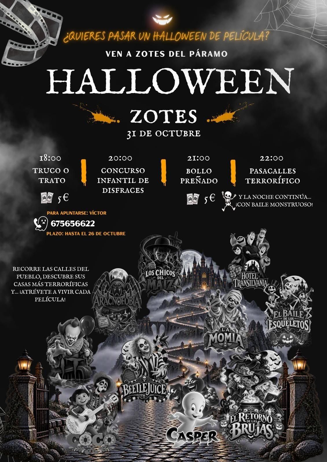 Programación de Halloween en Zotes del Páramo 2026.