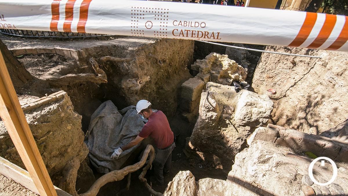 Segunda fase de excavación en el Patio de los Naranjos de la Mezquita Catedral.
