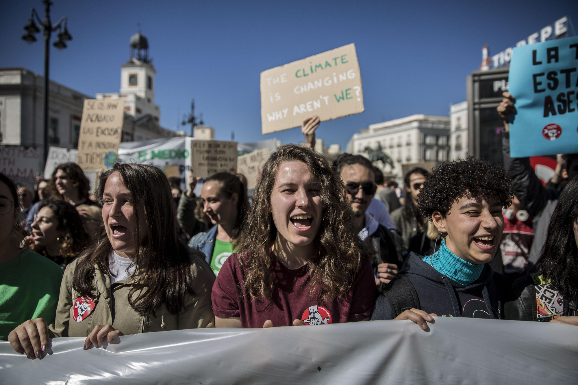 Marcha del 15M verde en la Puerta del Sol en Madrid.