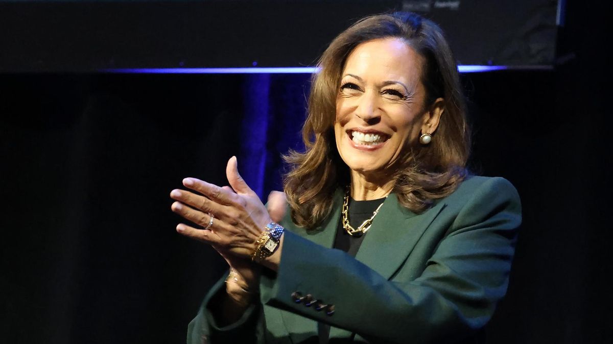 La exvicepresidenta de Estados Unidos, Kamala Harris, durante la presentación de su libro '10y Days', el 9 de octubre de 2025.