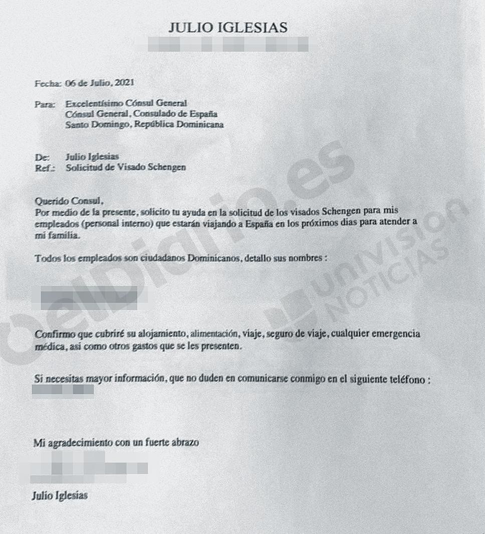 Carta al cónsul general del Consulado de España en Santo Domingo