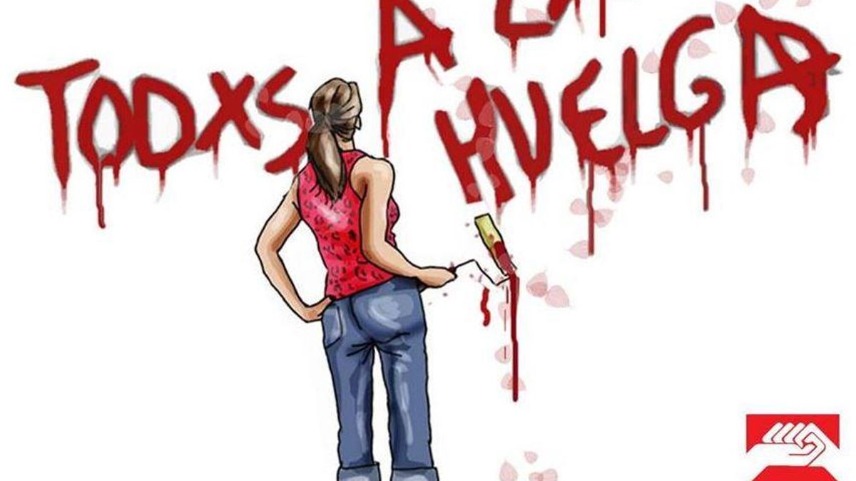 Cartel de CGT de llamada a la huelga general que han convocado para el 8 de marzo a favor de los derechos de las mujeres.