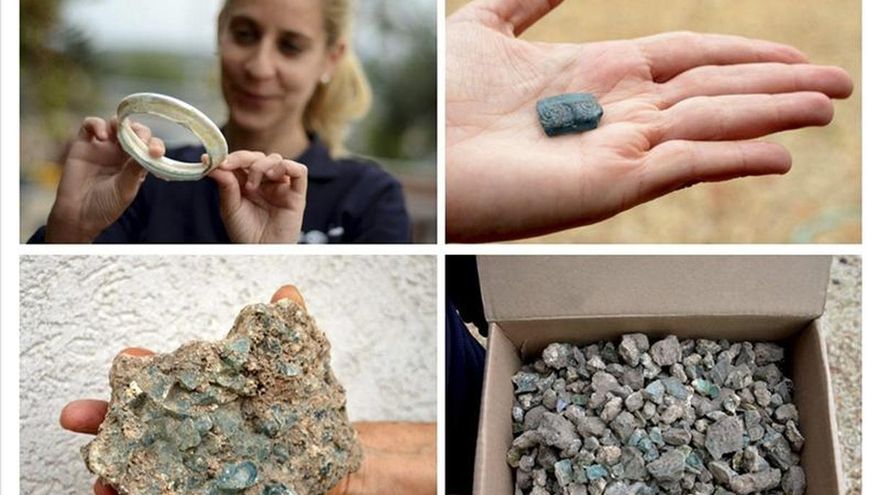 Hallan en Israel el fragmento de un brazalete de 1.600 años adornado con una menorá