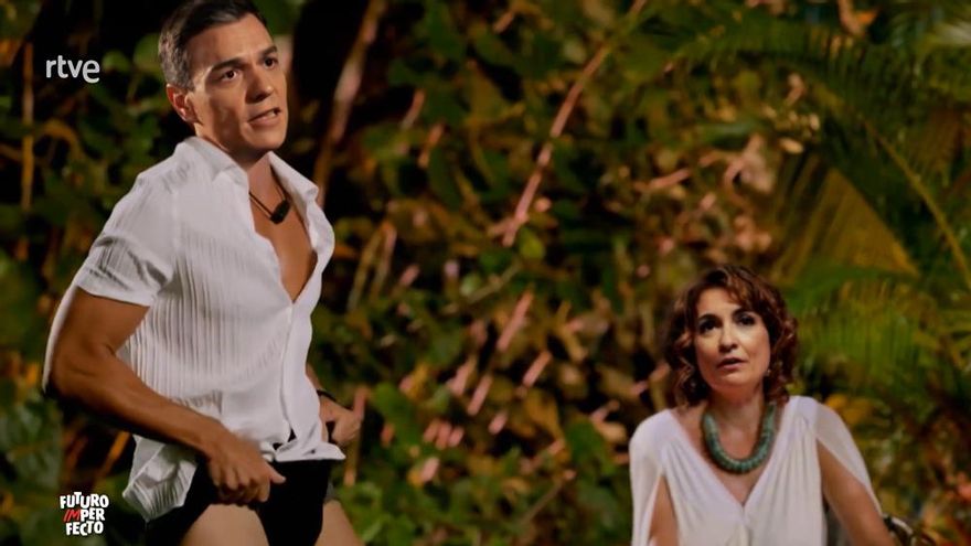 Buenafuente presentó 'La isla de las filtraciones' con Pedro Sánchez como Montoya y Leire Díez: "Hay más audios para ti"