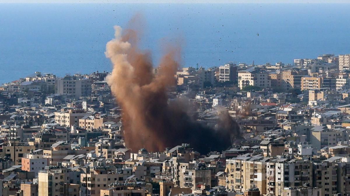 Bombardeo en Líbano.