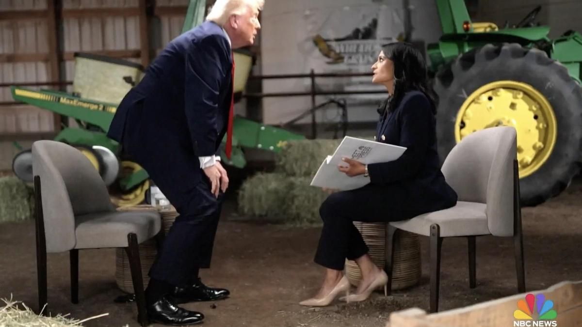 Momento en que Trump abandona la entrevista
