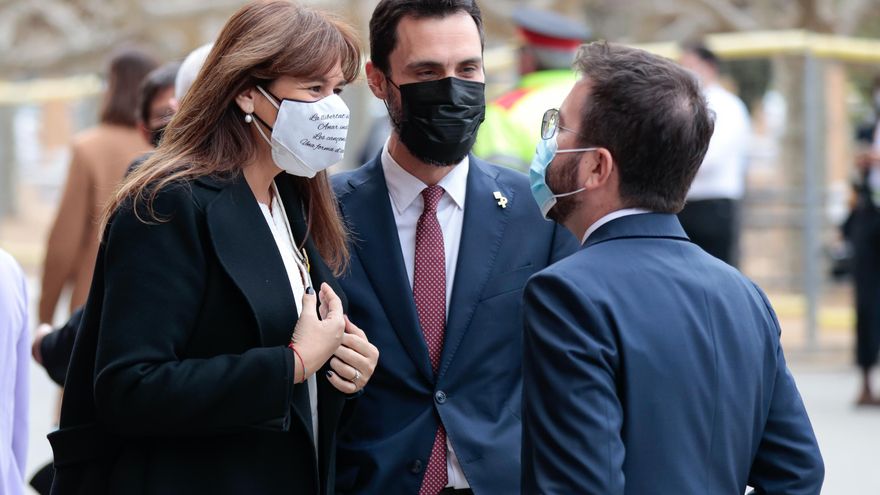 Borràs exigió a Aragonès que se implicara en la desobediencia para mantener el escaño de la CUP