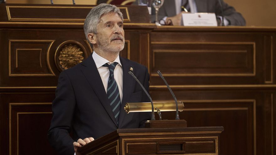 El ministro del Interior, Fernando Grande-Marlaska, preside la reunión del Consejo Nacional de Protección Civil, en el Senado. EFE/Miguel Oses