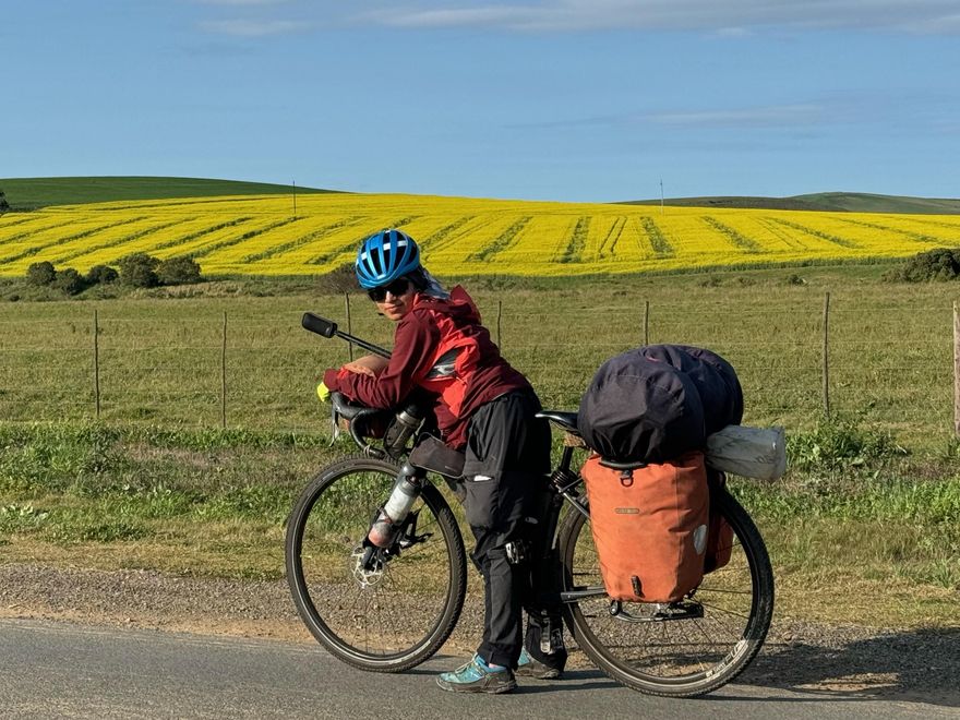 Meryem Belkihel en Sudáfrica durante su viaje de tres años.