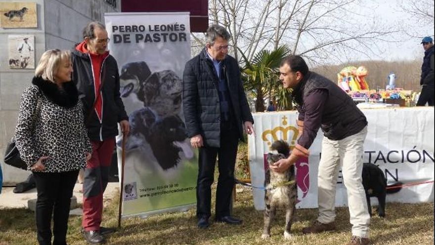 El alcalde de Valencia de Don Juan, Juan Martínez Majo, junto a uno de los lugares del ferial.