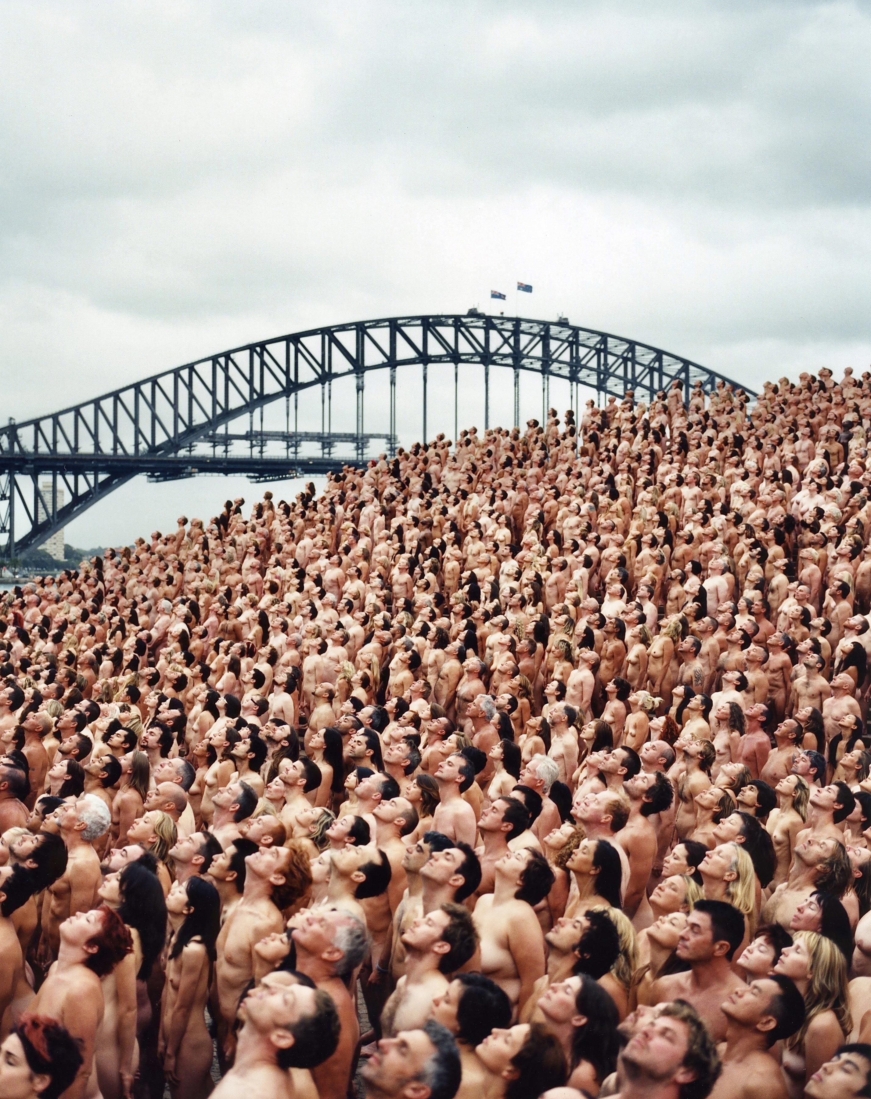 Obra de Spencer Tunick, en Sydney, Australia, en 2010.