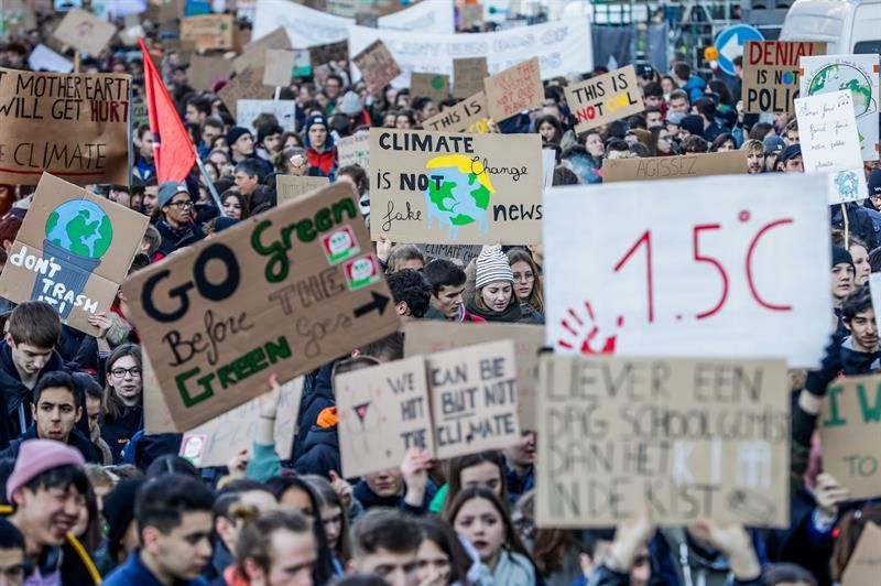 Manifestación contra el cambio climático en Bélgica