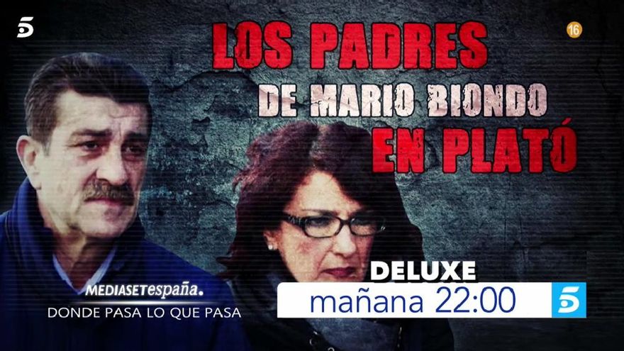 Telecinco exprime el caso Biondo con entrevista a sus padres en 'Deluxe'